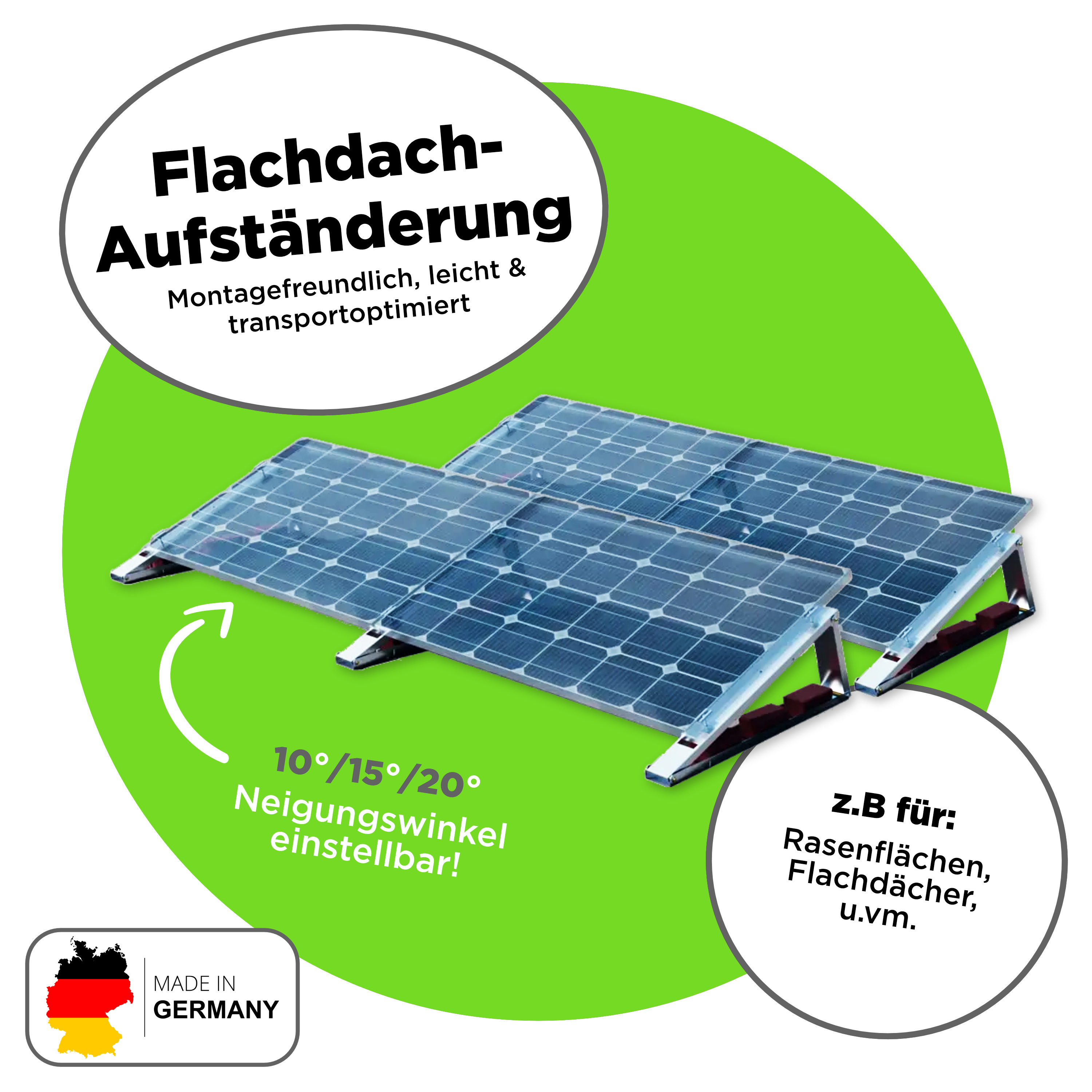 1680 Wp Full Black Balkonkraftwerk mit 4 Modulen — Apsystems 600 W - 800 W / 4er Flachdach Set (2 x 2 Module hintereinander) / ohne Kabel